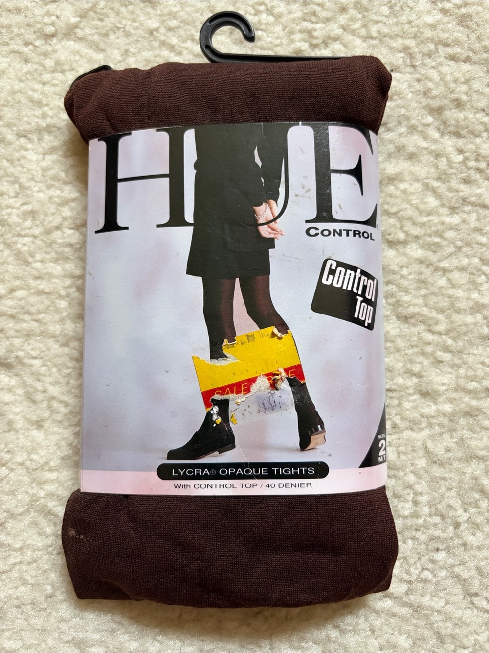 HUE Control Top Opaque Tights — Brown